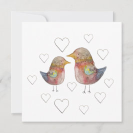 Sparrow In Love, Coração Padrão Aquarela