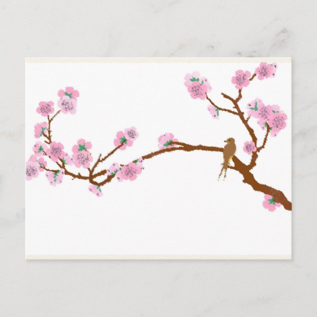 Sparrow na Árvore 4 - Cartão postal (Frente)