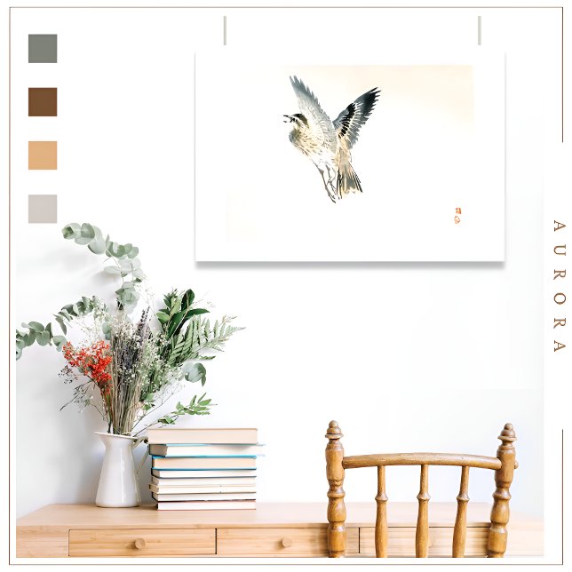 Sparrow por Kōno Bairei (1844-1895) Poster (Criador carregado)