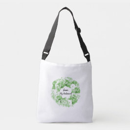 Spearmint Green Floral Wreath Bridesmaid Tote Bag