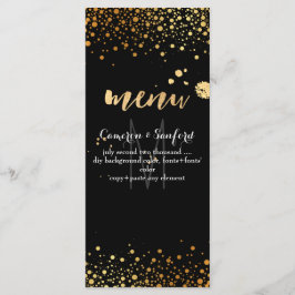 Speck dourados deslumbrados do menu PixDezines