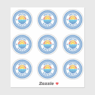 Speses Island, Grécia com vários adesivos