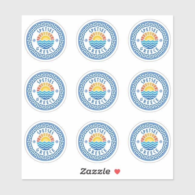 Speses Island, Grécia com vários adesivos (Folha)