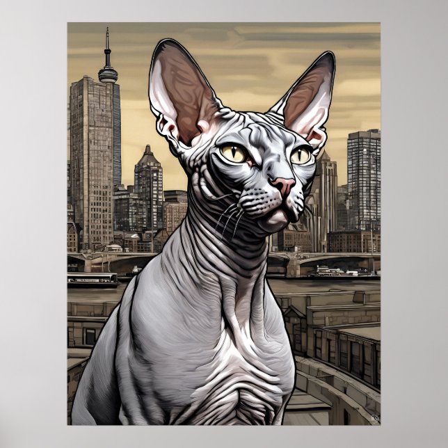 Sphynx Cat - Art Impressão (Frente)