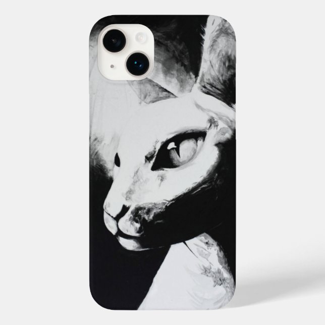 Sphynx Cat Black White Contraste Arte Gatinho Sem  (Verso)