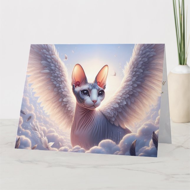 Sphynx Cat Condolences Pet Loss Cartão de condolên (Frente)