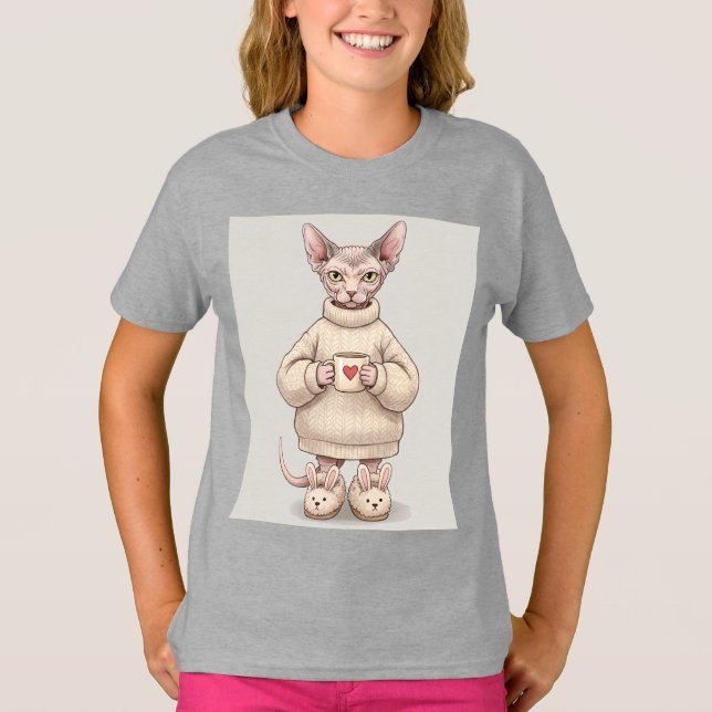 Sphynx em um suéter e pantufas, por Natasha Us (Frente)