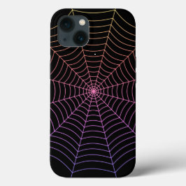 Spider web black purple orange Halloween pattern