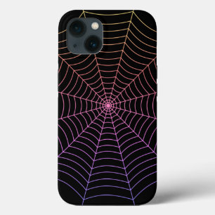 Spider web black purple orange Halloween pattern
