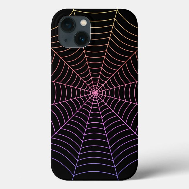Spider web black purple orange Halloween pattern (Verso)