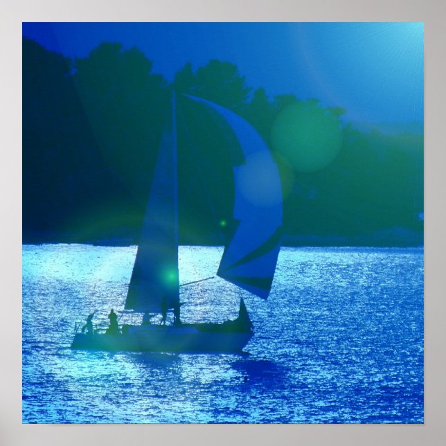 Spinnaker Racing Sailboat Poster (Frente)
