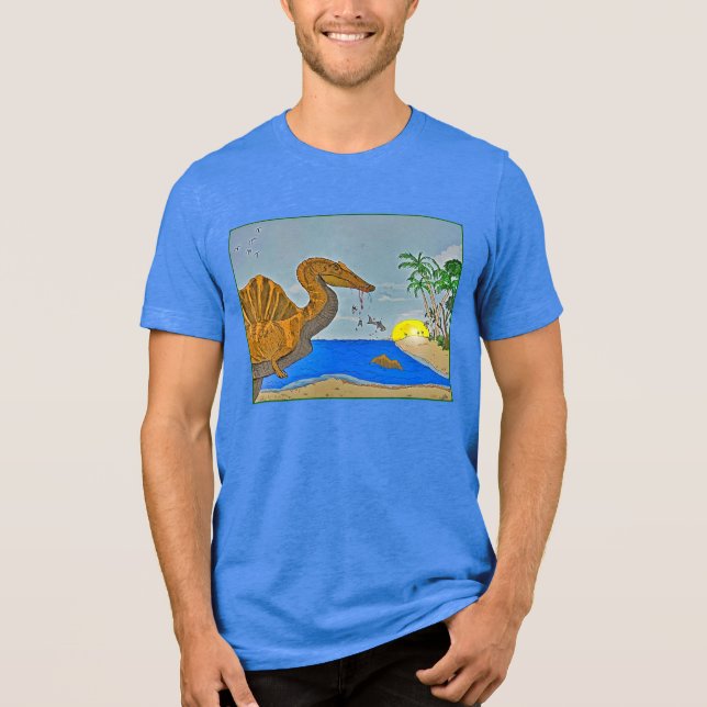 Spinosaurus t shirt cretaceous beach (Frente)