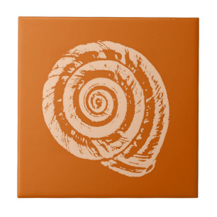 Spiral, Azulejo de cerâmica de cor laranja escura