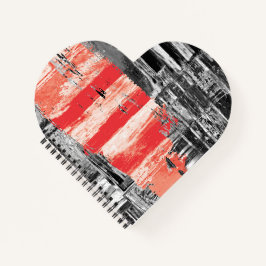 Spiral Notebook – Red Pulse Abstract Design