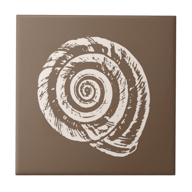 Spiral Seashell, Taupe Tan e Creme / Beige (Frente)