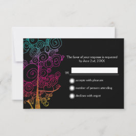 Spiral Trees Klimt Inspirou RSVP de Casamento