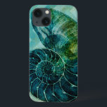Spiral Turquoise Conch Shell<br><div class="desc">In this vivid image, you can see in vintage natural and unique style of the turquoise Conch shell up close. This unique type of art has black shading to accent the spiraling of this conch shell. Get this conch shell with an turquoise background on your product today.</div>