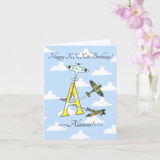 Spitfires Céu Azul Um Cartão de Aniversário (Orquídea)