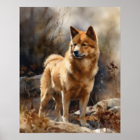 Spitz Dog Art Impressão Poster