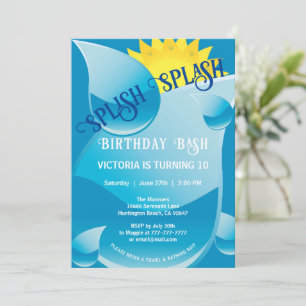 Splash Birthday Bash Convite de festas