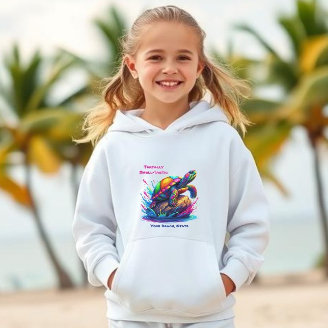 Splash Colorido da Tartaruga- (Colorful Turtle-Fisherman Core-Dopamine Dressing-Kids Hoodie)