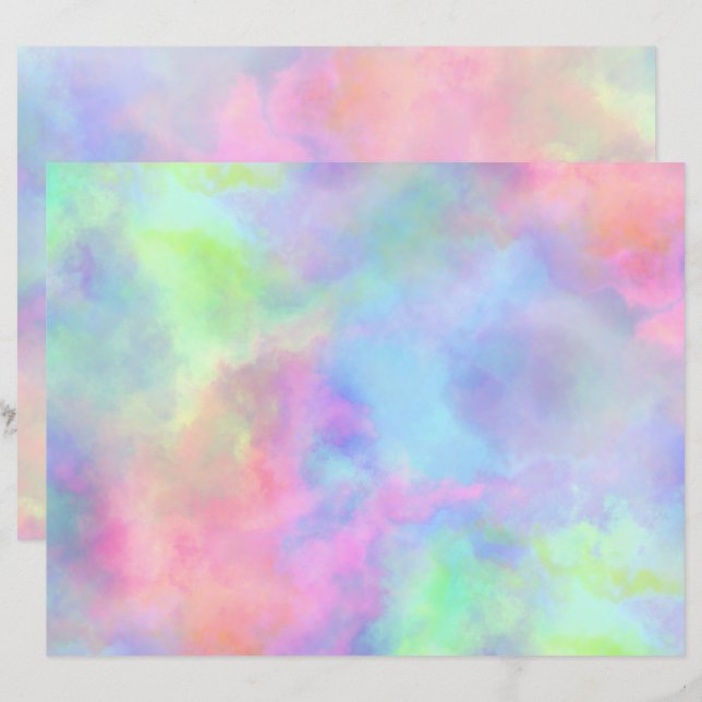 splash de aquarela opala : folha de papel (Frente/Verso)