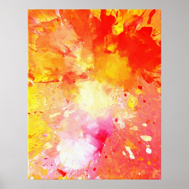 'Splash', rosa e Poster de Abstrato laranja, Impre (Frente)