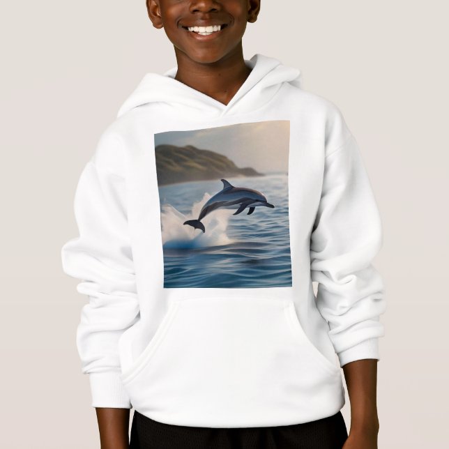 Splashing Leaping Dolphin: A Dance of Joy in Ocean (Frente)
