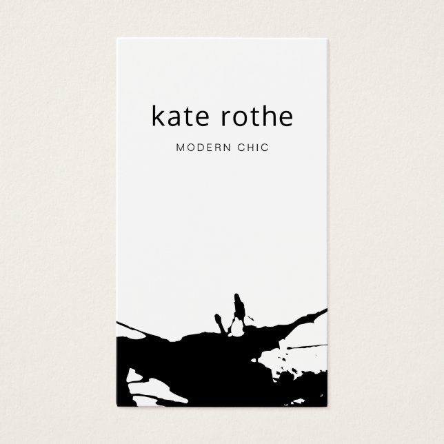 Splatter Abstrato branco preto moderno (Frente)