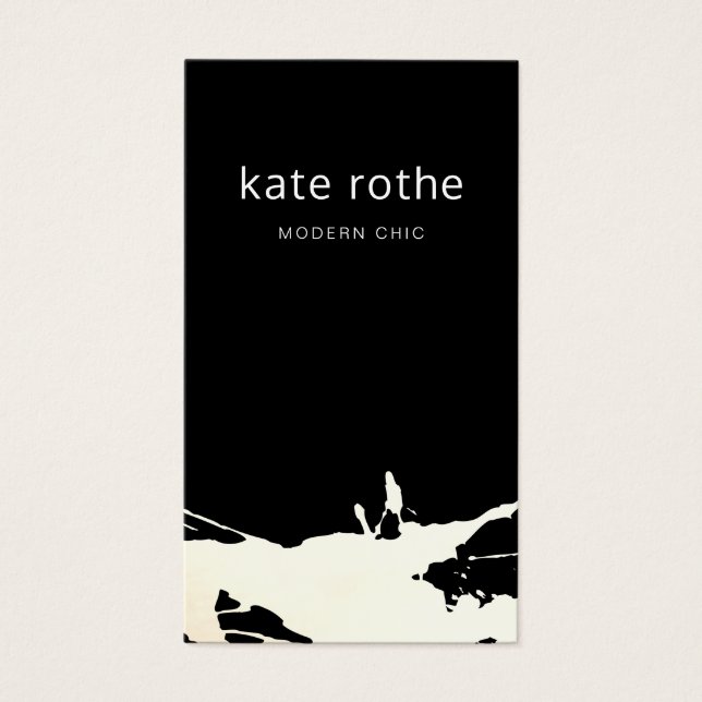 Splatter Abstrato branco preto moderno (Frente)