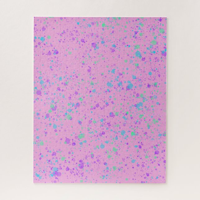 Splatter de Aquarela no Quebra-cabeça rosa (Vertical)