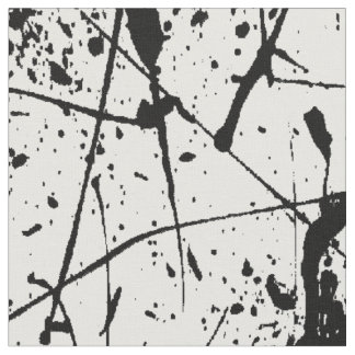 Splatter preto no tecido branco