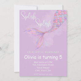 Splish Splash Smermaid Convite de Aniversário