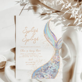 Splish Splash Smermaid Convite de Aniversário