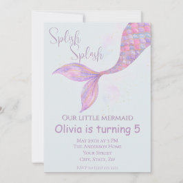 Splish Splash Smermaid Convite de Aniversário