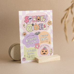 Spookes Vibes Preppy Halloween Convite de Aniversá