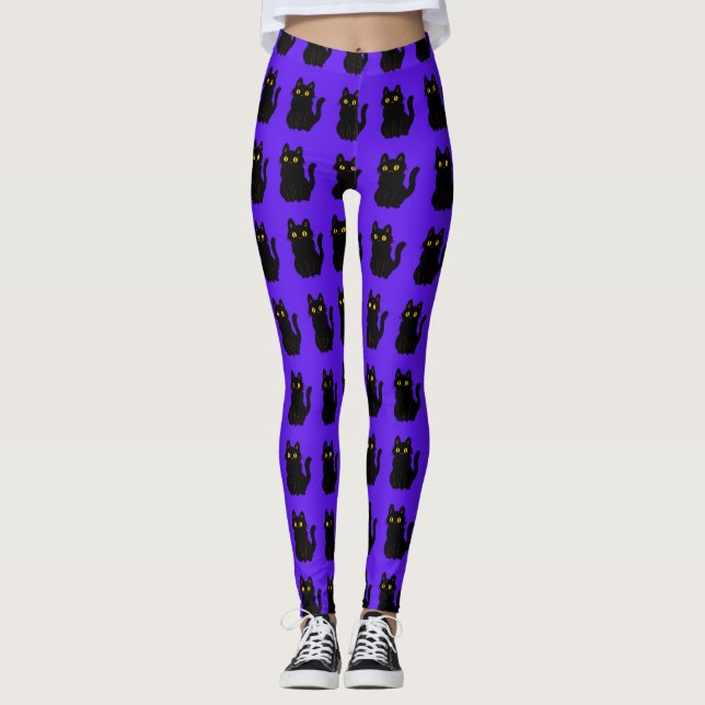 Spooktacular Cat Leggings for a Purr-fect Hallowee (Frente)