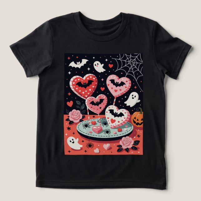 Spooky-cute Halloween Illustration of Heart  (Design frontal)