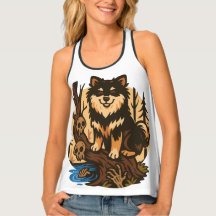 Spooky Forest Dog with Skulls Horror Art