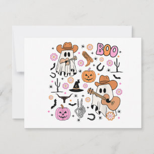 Spooky Ghost Cowboy Cute Halloween Boo Western Ret