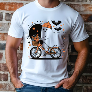 Spooky Ghost Riding Bicycle Modern Halloween