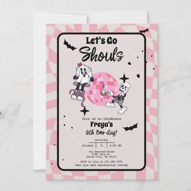 Spooky Ghoul Halloween Qualquer Convite De Anivers (Frente)