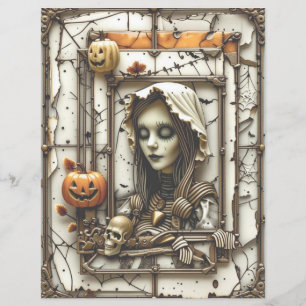 Spooky Gothic Scrapbook Papel Assombrado Halloween