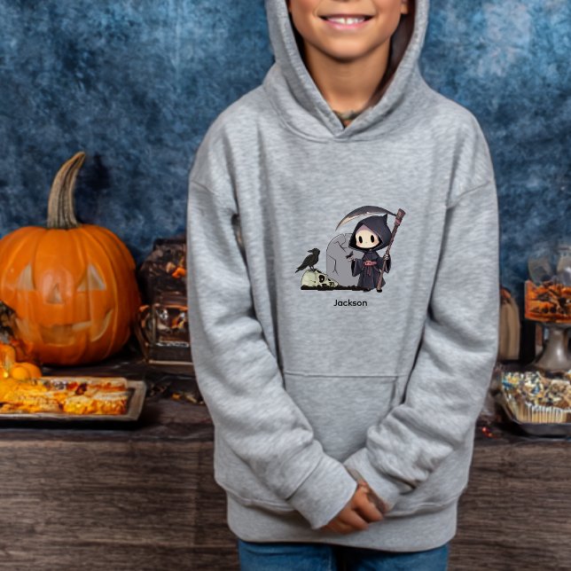 Spooky Grim Reaper Graveyard Crow Gothic Halloween (Criador carregado)