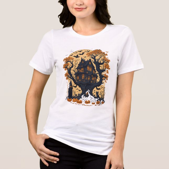 Spooky Halloween Treehouse Women's (Frente)