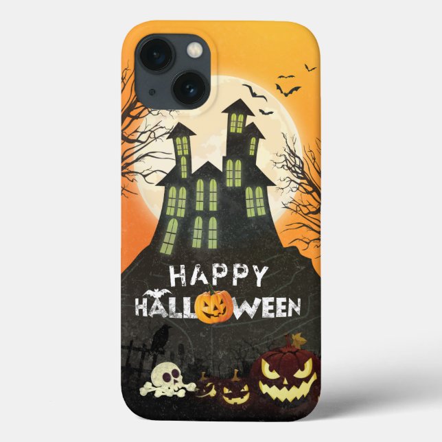 Spooky Haunted House Figurume Night Sky Halloween (Verso)