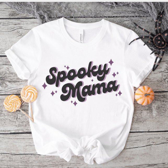 Spooky Mama Halloween Retro Purple Text (Criador carregado)