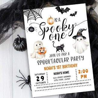 Spooky ONE primeiro aniversario Fantasma Convite N