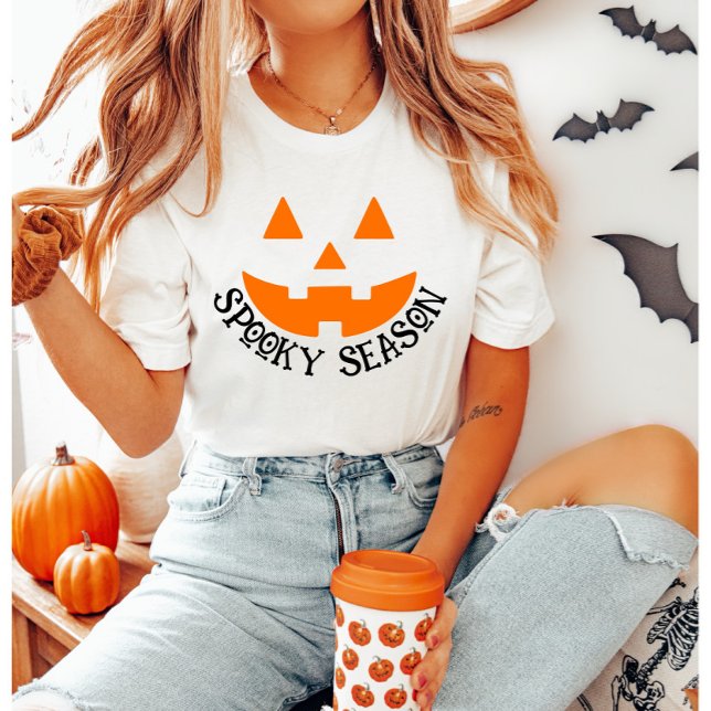 Spooky Season Jack O Lantern Halloween T-Shirt (Criador carregado)