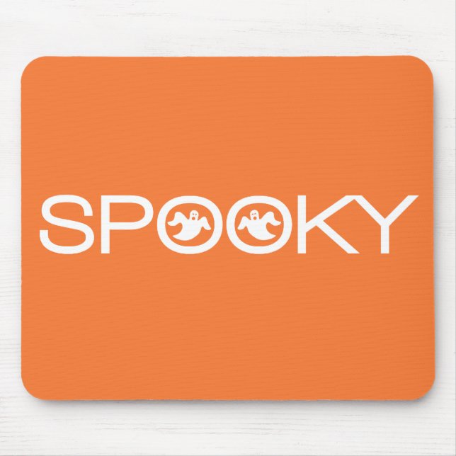 Spooky Typografia Halloween Mousepad (Frente)
